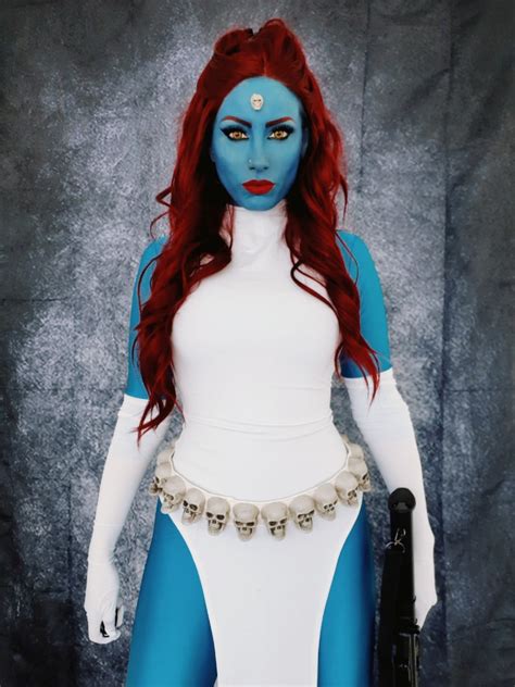 mystique cosplay|Mystique Costume Ideas: DIY Cosplay w/ Wig & Blue Bodysuit.